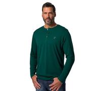 JP 1880 Hommes T-Shirt Henley, Coupe Basic, Manches Longues et Patte de Boutonnage - Jusqu'au 8 XL Vert Jungle 7XL 702555455-7XL