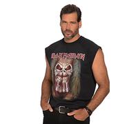 JP 1880 Débardeur à Bande Iron Maiden T-Shirts, Noir, 4XL Homme