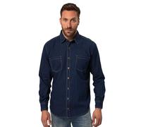 JP 1880 Jeanshemd, Langarm, Kentkragen, Modern Fit, BIS 8 XL Chemise, Bleu foncé Denim, 6XL Hommes
