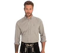 JP 1880 Kariertes Hemd, Traditionelles Kostüm, Langärmelig, Knopfkragen, Moderne Passform BIS zu 8 XL Chemise 1/1, Dunkel Oliv, 6XL Homme