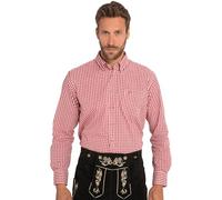 JP1880 Chemise folklorique rouge clair / blanc, Taille 53-54