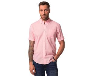 JP 1880 Leinenmix-Hemd, Halbarm, Buttondown-Kragen, Modern Fit Chemise, Rose, 3XL Hommes
