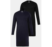 JP 1880 Lot de 2 Chemises de Nuit pour Homme, Collection Homewear. Couleur Unie et Manches Longues. usqu'à la Taille 8XL. Noir XXL 828350100-XXL