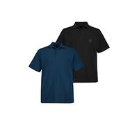 JP 1880 Poloshirts, Basic, 2er-Pack, Piqué, Gekämmte Baumwolle Polo, Bleu Moyen, L Grande Taille Homme