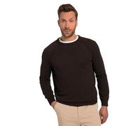 JP 1880 Pull à Bords Ouverts, col Rond, Manches Longues Raglan Sweater, Marron foncé, 3XL Homme