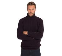 JP 1880 Pull à col roulé, mélange de Laine, Motif torsadé à l'avant Sweater, Cassis, 5XL Homme