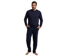 JP 1880 Pyjama ventral, 2 pièces, Manches Longues, Ourlet élastique, Pantalon Long, jusqu'à 8 XL Ensemble de Pijama, Bleu Nuit, XXL/Grande Taille Homme