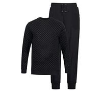 JP 1880 Schlafanzug Lang, Bauchfit Ensemble de Pijama, Schwarz, 6XL Homme