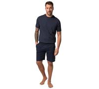 JP 1880 Schlafanzug, RH, AOP, Bauchfit, 1/2 Ensemble de Pijama, Bleu Marine, 4XL Hommes