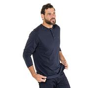JP 1880 Hommes T-Shirt Henley, Manches Longues et Patte de Boutonnage, Collection Basic - Jusqu'au 8 XL Marine foncé 5XL 702555730-5XL