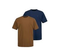 JP 1880 T- Shirts, Basique, Lot de 2, col Rond, jusqu'à 8 x, Marron, Homme