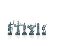 JP GAMES LTD Jeu d'échecs de Luxe Manopoulos 32 pièces inspiré de la mythologie Grecque Antique, Ensemble Haut de Gamme fabriqué à la Main en Grèce par des Experts