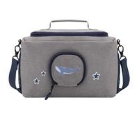 JP Journey Sac pour Toniebox garçon - pour figurines et voyage, Baleine gris-bleu, 6 l, Sac à bandoulière avec compartiments flexibles