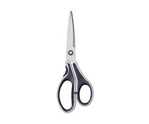 JPC CREATIONS Ciseaux INITIAL Bi-matière Asymétrique Inox traité pointu 21 cm Noir Gris