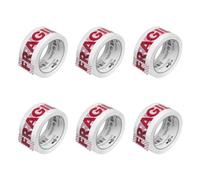 Jpc Creations Lot De 6 Rouleaux Adhésif D'emballage Fragile 50 Mm X 66 M Blanc