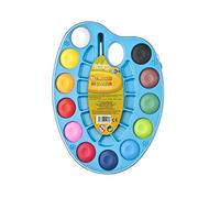 JPC CREATIONS Palette peinture ovale avec 12 pastilles couleur + 1 pinceau