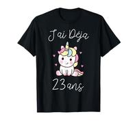 J'Peux Pas J'ai 23 Ans Cadeau Fille Anniversaire Licorne T-Shirt