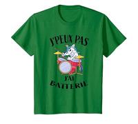 J'Peux Pas J'Ai Batterie Licorne Maillot Batteur T-Shirt, Enfant, Vert Kelly, 2 Ans