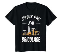 J'Peux Pas J'Ai Bricolage Bricoleur Bricole réparation Drôle T-Shirt, Enfant, Noir, 2 Ans
