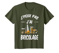 J'Peux Pas J'Ai Bricolage Bricoleur Bricole réparation Drôle T-Shirt, Enfant, Olive, 12 Ans