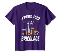 J'Peux Pas J'Ai Bricolage Bricoleur Bricole réparation Drôle T-Shirt, Enfant, Violet, 3 Ans