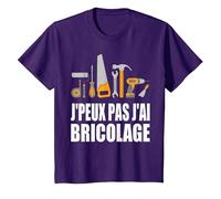 J'Peux Pas J'Ai Bricolage Bricoleur Bricole réparation Drôle T-Shirt, Enfant, Violet, 4 Ans