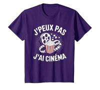 J'Peux Pas J'Ai Cinéma Humour Cadeau Drôle Cinéma T-Shirt, Enfant, Violet, 2 Ans