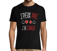 J'peux Pas J'Ai coinche | T-Shirt Homme Humour/Fun/Drôle pour Les Fans Parties de Cartes L