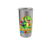 J'peux pas J'ai Ecole Dinosaure Avec Cartable Gobelet isotherme en acier inoxydable double paroi