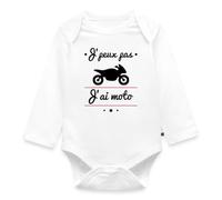 J'Peux Pas J'Ai Moto Cadeau Motard Body Manches Longues Bébé Bio