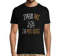 J'peux Pas J'Ai Mots croisés | T-Shirt Homme Humour/Fun/Drôle pour Les Amoureux des Lettres XL