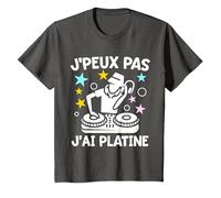 J'peux Pas J'Ai Platine | Humour DJ Disc Jockey Cadeau Fun T-Shirt, Enfant, Asphalte, 2 Ans
