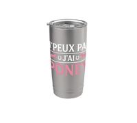 J'Peux Pas J'Ai Poney Humour Équitation Cadeau Cavalière Gobelet isotherme en acier inoxydable double paroi