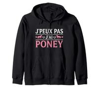 J'Peux Pas J'Ai Poney Humour Équitation Cadeau Cavalière Sweat à Capuche