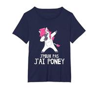 J'peux Pas J'Ai Poney T-Shirt, Femme Grandes Tailles, Bleu Marine, 2X