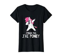 J'peux Pas J'Ai Poney T-Shirt, Femme, Noir, XL