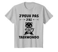 J'peux Pas J'Ai Taekwondo Sport Humour Taekwondo T-Shirt, Enfant, Argent, 4 Ans