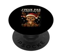 J'Peux Pas J'attends Le Père Noël Drôle Joyeux Noel PopSockets PopGrip Adhésif