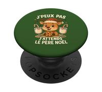 J'Peux Pas J'attends Le Père Noël Drôle Renne Joyeux Noel PopSockets PopGrip Adhésif