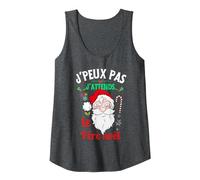 J'Peux Pas J'attends Le Père Noël Joyeux Noël 2025 Débardeur, Femme, Chiné Foncé, S