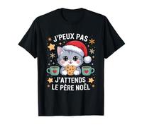 J'Peux Pas J'attends Le Père Noël Mignon Chat Kawaii Cookies T-Shirt