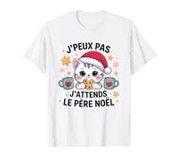 J'Peux Pas J'attends Le Père Noël Mignon Chat Kawaii Cookies T-Shirt