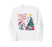 J'Peux Pas J'attends Le Père Noël Mignon Chat Kawaii Sapin Sweatshirt