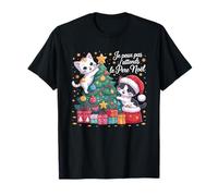 J'Peux Pas J'attends Le Père Noël Mignon Chat Kawaii Sapin T-Shirt