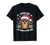 J'Peux Pas J'attends Le Père Noël Mignon Teckel Kawaii T-Shirt