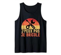J'Peux Pas Je Bricole Humour Coucher de Soleil Retro Débardeur