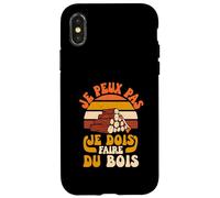 J'Peux Pas Je Dois Faire du Bois Tronçonneuse Drole Bûcheron Coque pour iPhone X/XS