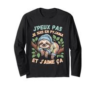 J'Peux Pas Je suis en Pyjama Cadeau Amusant avec Paresseux Manche Longue