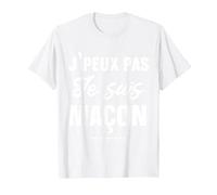 J'peux Pas Je suis maçon Cadeau Humour Anniversaire T-Shirt, Homme, Blanc, S