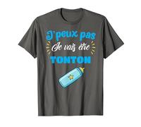 J'peux Pas Je Vais être Tonton Futur Tonton Oncle Cadeau T-Shirt, Homme, Asphalte, 3XL